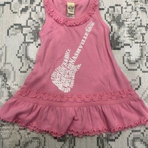 Kavio Pink Ruffle Kids Dress